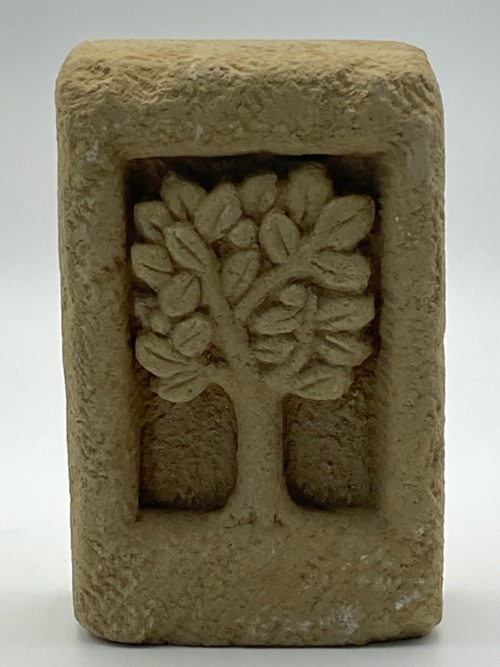 Vintage 1994 Carruth Studio Mini 3.25” Stone Tree of Life Plaque Weatherproof